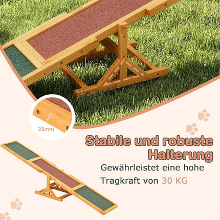 Wooden Dog Agility Seesaw, Non-Slip, 60kg Capacity