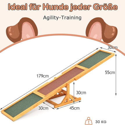 Wooden Dog Agility Seesaw, Non-Slip, 60kg Capacity