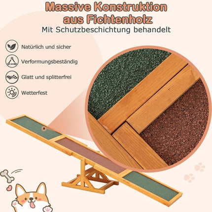 Wooden Dog Agility Seesaw, Non-Slip, 60kg Capacity