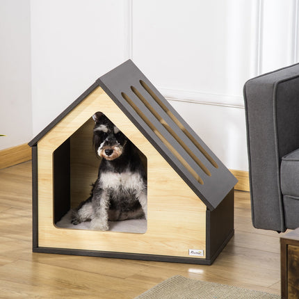 Hundehütte aus Holz mit Kissen, geeignet für kleine Haustiere bis 8 kg