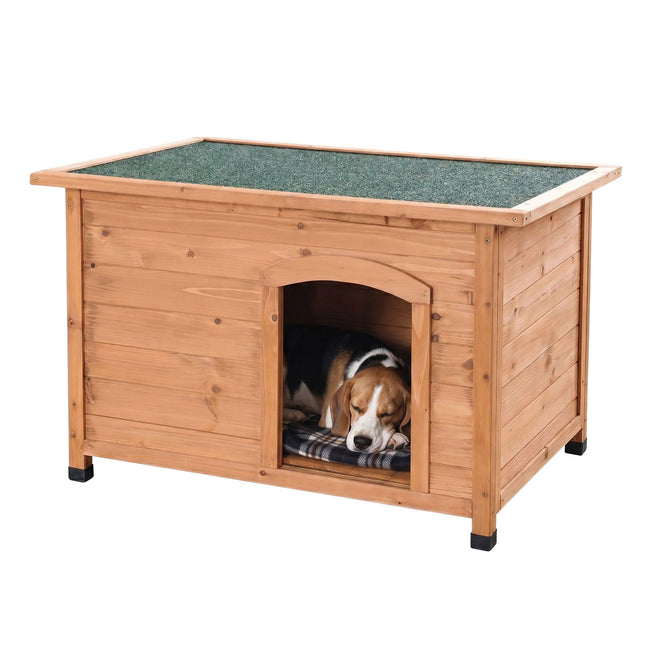 Hundehütte aus Holz, Orange – Wasserdichtes Dach, erhöhter Boden