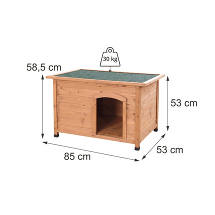 Hundehütte aus Holz, Orange – Wasserdichtes Dach, erhöhter Boden