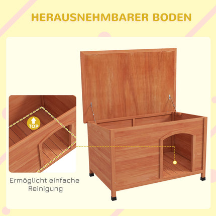 Hundehütte aus Holz, erhöht, herausnehmbarer Boden, 100 cm