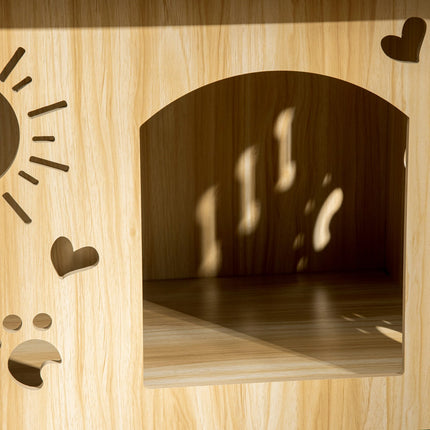 Hundehütte aus Holz mit Dach und Lüftung, klein 69cm