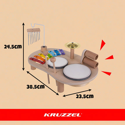 Hölzerner pädagogischer Trommeltisch für Kleinkinder – Montessori-Spielzeug