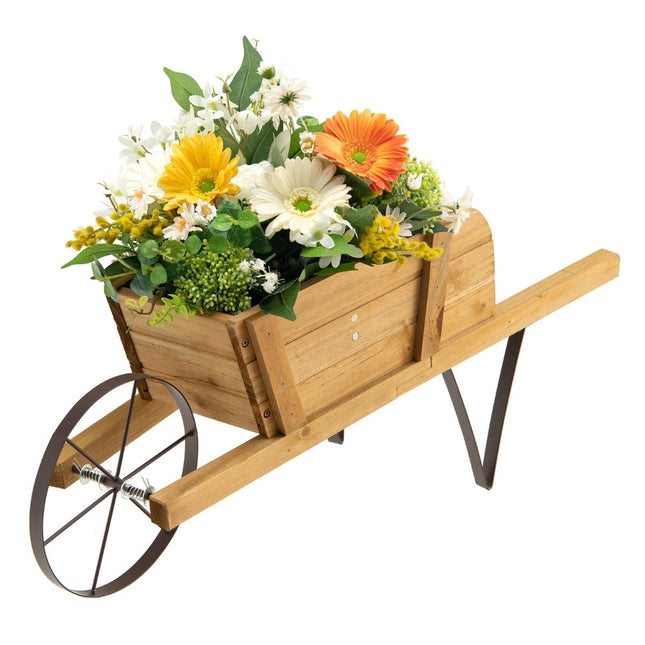 Pflanzgefäß "Holz-Blumenwagen" – Für drinnen/draußen, 69,5x26x29,5 cm