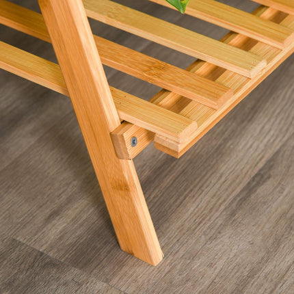 Adjustable Bamboo Plant Stand - Indoor Outdoor Flower Ladder Shelf