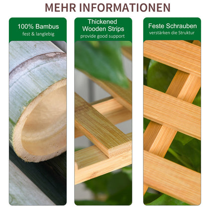 Adjustable Bamboo Plant Stand - Indoor Outdoor Flower Ladder Shelf