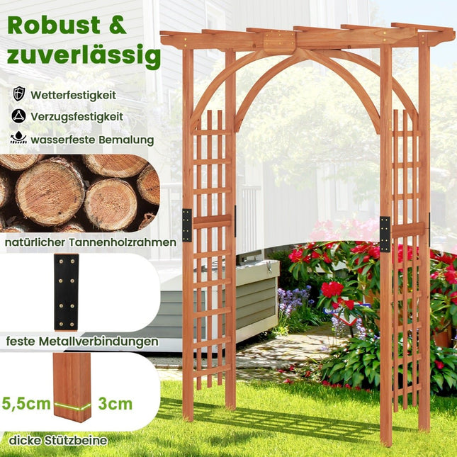 Gartenbogen aus Holz für Kletterpflanzen, 213 cm hoch