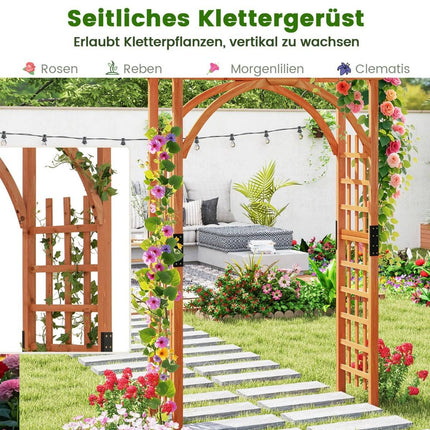 Houten tuinboog voor klimplanten, 213 cm hoog