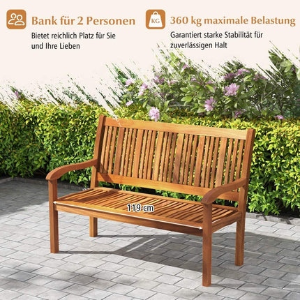 Wooden Garden Bench, 2-3 Seater, 320kg Capacity