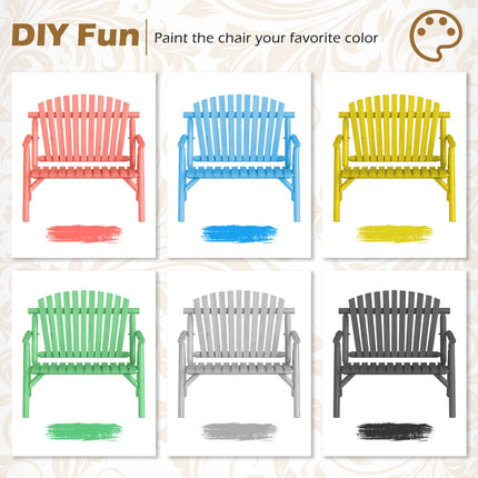 Wooden Garden Bench for 2 with Armrests, 300kg Capacity