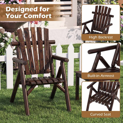 Wooden Garden Bench with Armrests, Brown, 2-Person