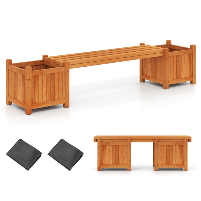 Gartenbank aus Holz mit Pflanzkästen – Robustes, vielseitiges Design