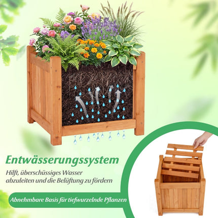 Gartenbank aus Holz mit Pflanzkästen – Robustes, vielseitiges Design