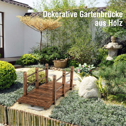 Gartenbrücke aus Holz, 150 cm, Fichte, wetterfest