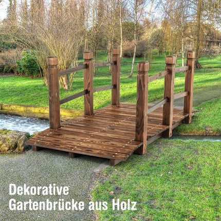 Gartenbrücke aus Holz, 150 cm, Fichte, wetterfest