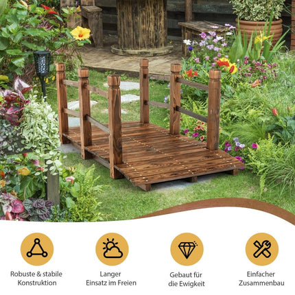 Gartenbrücke aus Holz, 150 cm, Fichte, wetterfest