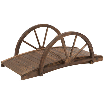 Gartenbrücke aus Holz mit Geländer, 100 x 50 cm