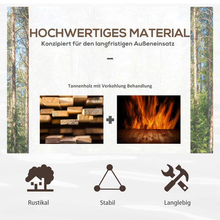 Gartenbrücke aus Holz mit Geländer, 100 x 50 cm