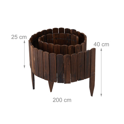 Holz Rasenkante, Flexible Dunkelbraune Beeteinfassung