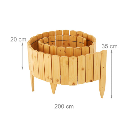 Wooden Garden Edging, Flexible and Weather-Resistant
