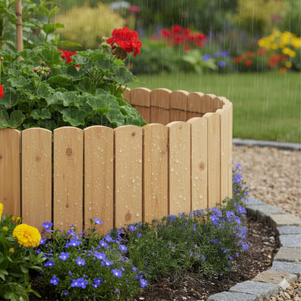 Wooden Garden Edging, Flexible and Weather-Resistant