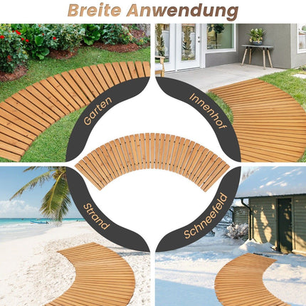 Wooden Garden Pathway – Rollable, Non-Slip, 216 x 53 cm