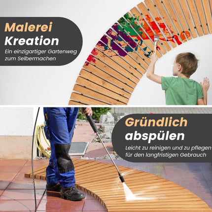 Wooden Garden Pathway – Rollable, Non-Slip, 216 x 53 cm