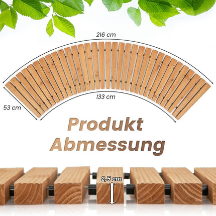 Wooden Garden Pathway – Rollable, Non-Slip, 216 x 53 cm
