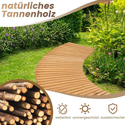 Wooden Garden Pathway – Rollable, Non-Slip, 216 x 53 cm
