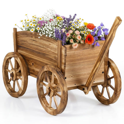 Gartenwagen aus Holz mit Rädern und Ablaufloch