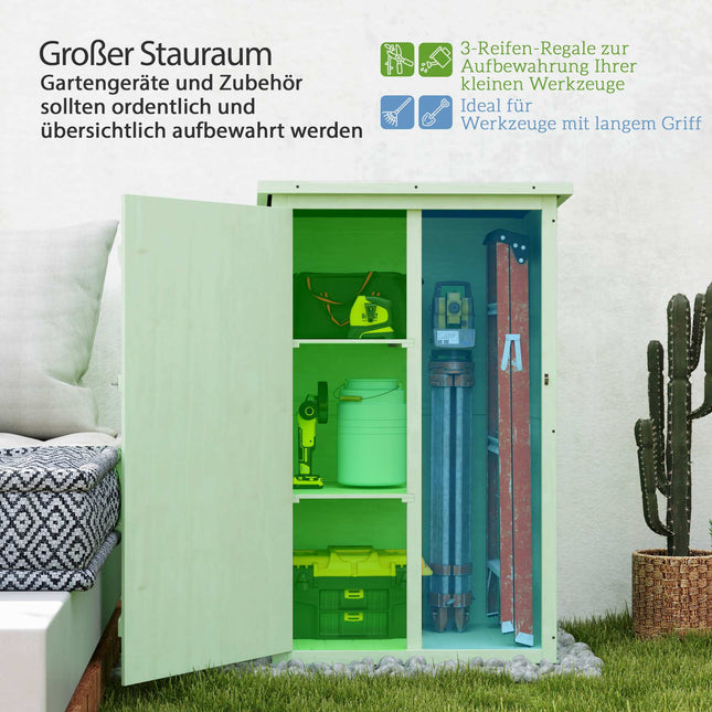 Gartenschrank aus Holz mit Regalböden, abschließbar, 75x56x115 cm