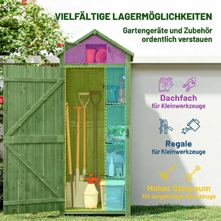 Holz-Gartenschuppen mit Regalen und abschließbarer Tür