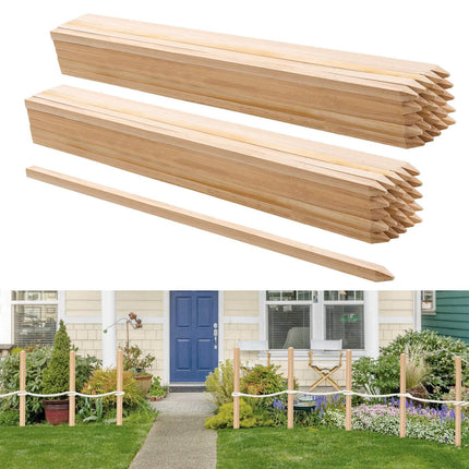 Wooden Garden Stakes, 50 Pack, 36 In Pointed Fir Wood