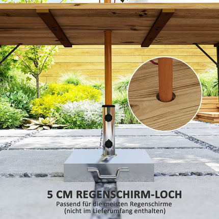 Wetterfester Esstisch aus Holz, 175x80 cm mit Schirmloch