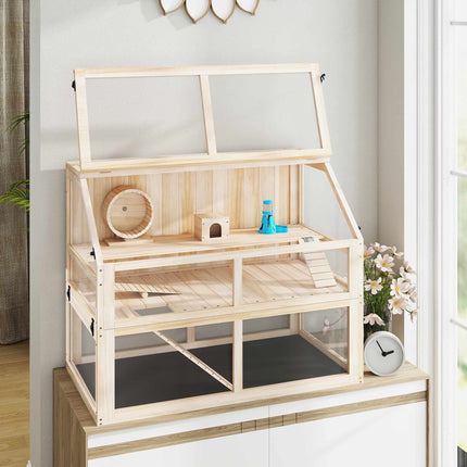 Wooden Hamster Cage, 3 Levels, 95x53x76 cm