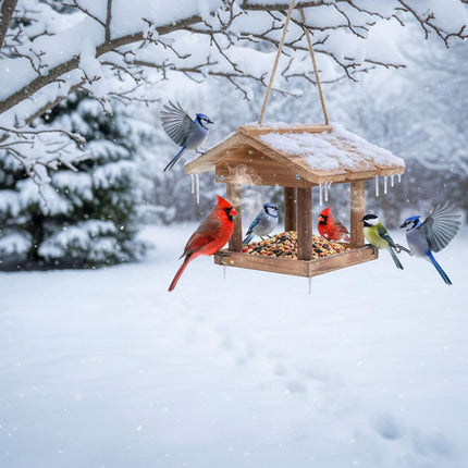 Vogelhaus zum Aufhängen aus Holz – Leicht zu reinigen, offenes Design