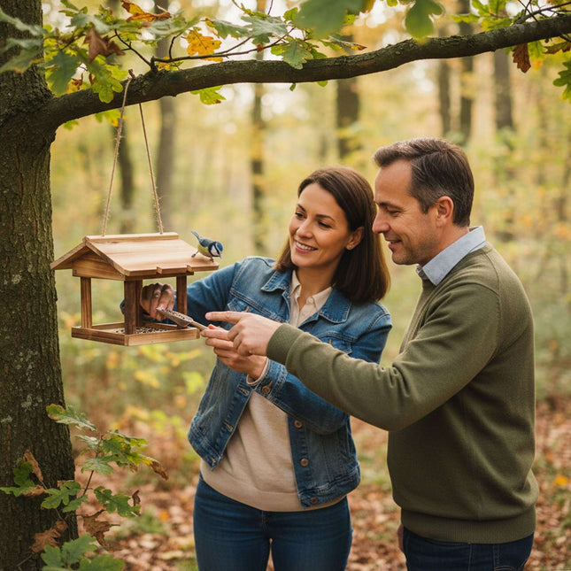 Futterhaus aus Holz zum Aufhängen – einfache Reinigung, offenes Design