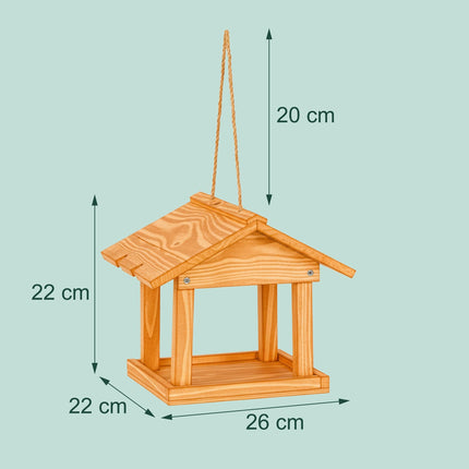 Vogelhaus zum Aufhängen aus Holz – Leicht zu reinigen, offenes Design