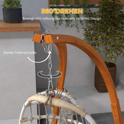 Hängesesselgestell aus Teakholz, 150 kg Tragkraft, innen/außen