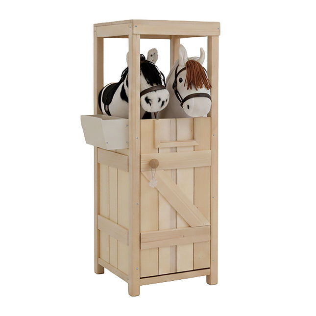 Houten hobbelpaardenstal voor 2 paarden