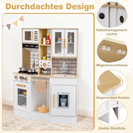 Holzkinderküche mit Licht, Sound und Eiswürfelbereiter