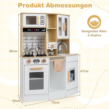 Holzkinderküche mit Licht, Sound und Eiswürfelbereiter