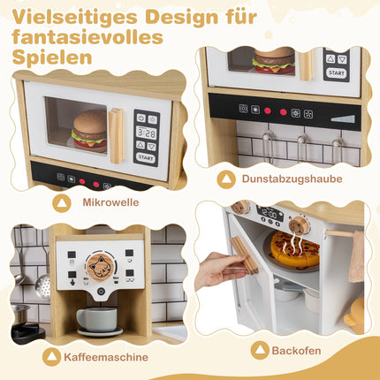 Holzkinderküche mit Licht, Sound und Eiswürfelbereiter