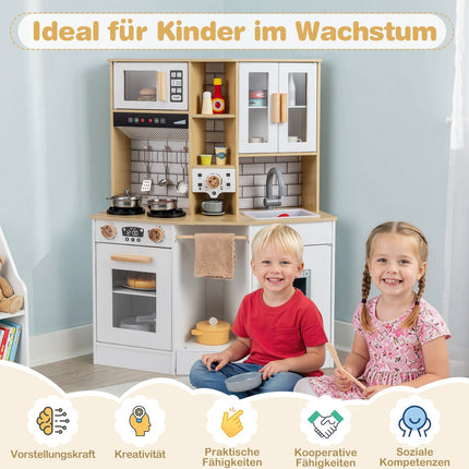 Holzkinderküche mit Licht, Sound und Eiswürfelbereiter
