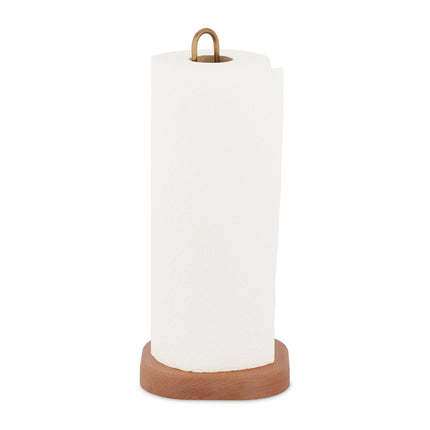 Wooden Kitchen Roll Holder with Wide Base