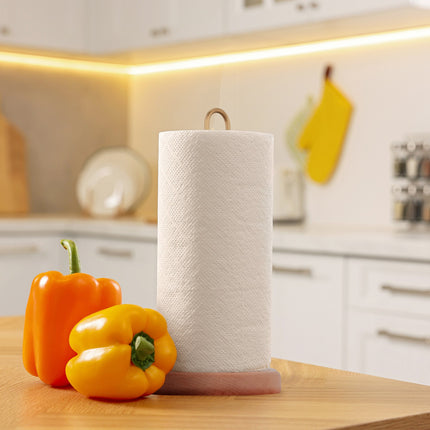Wooden Kitchen Roll Holder with Wide Base