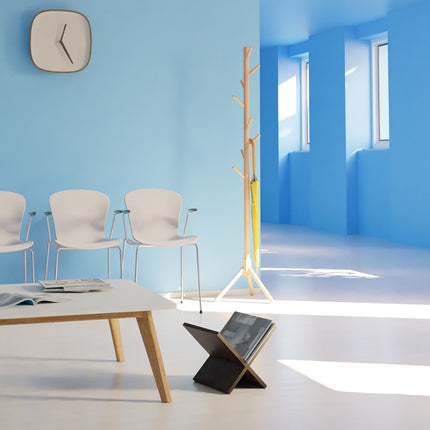 Zeitschriftenhalter aus Holz, X-Design, dunkler Walnuss
