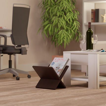 Zeitschriftenhalter aus Holz, X-Design, dunkler Walnuss
